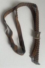 Trachtenband / Trachtenkrawatte mit Zierspange - braun - Wildleder