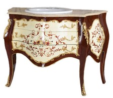 Barockkommode als Waschtisch Antik Waschbecken Marmorplatte Waschkommode Vintage