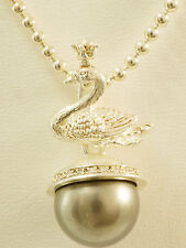 Drachenfels Design Anhänger mit Kette  Leda and the swan D EL 31 AG Tahiti Perle