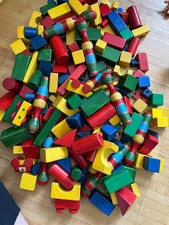 Alte Bausteine Bauklötze Holz Kegel Konvolut Vintage