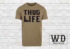 Herren T-Shirt Thug Life Streetwear Shirt Tupac Gun Life Westside Hip Hop Gangs