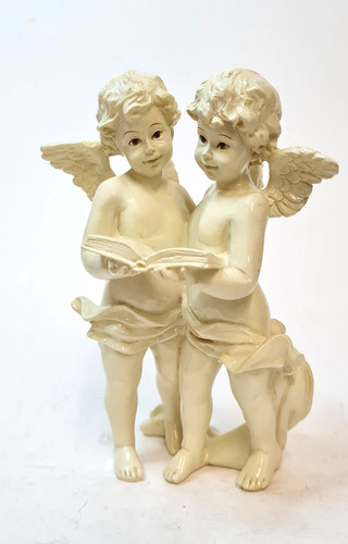 Engelfigur paar lesend 12cm - paar,