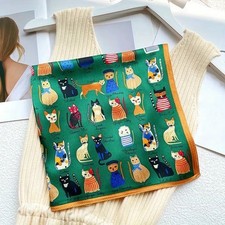 ❣️ dünnes verspieltes Herbst Nicki Halstuch Tuch Schal Cat Katze bunt Geschenk