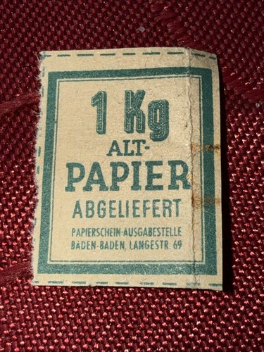 Bezugsmarke altpapier - bezugsmarke,