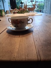 6 Suppentassen Winterling Goldrand