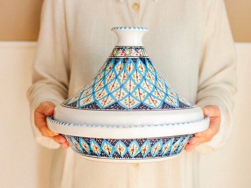 Hand painted tunisian - hand-painted, tagine