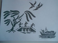 Schablone Baum Brücke auf A4