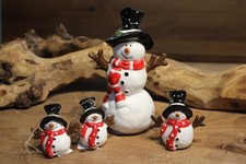 Schneemann "Ollie" aus Keramik, in 3 Größen erhältlich, Winterdeko Schneemann