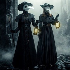 Pest Arzt Schnabel Cosplay Halloween Kostüm Fancy Kleid Schwarzer Kleid Maske