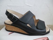 Florett Sandale Sandalen Sandalette Sandaletten Schuhe Leder schwarz