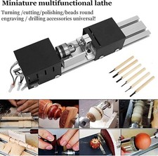 Mini-Drehbank 100W Drechselbank Drechselmaschine mit Zubehör 4000-9000U/min DE