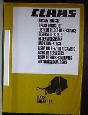 Claas Rundballenpresse Rollant 62 Ersatzteilkatalog