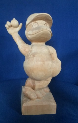 Holzfigur ente pokal - holzfigur,
