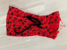 Sommerkleid Rot / schwarz 1.2.3. schöne Farbe 100% Viskose Gr. 34