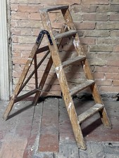 Alte DDR Holzleiter Haushaltsleiter Malerleiter Leiter | 107 x 47 cm | für Deko