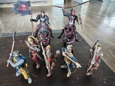 Schleich Ritter Pferd mit Ritter Krieger Figuren Wie NEU Kämpfer SELTEN Action