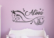 Wandtattoo Wandaufkleber Aufkleber Kinder Pferd Horse Stute Fohlen + Name 159
