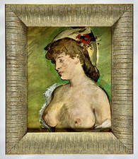 Manet Edouard La Blonde aux seins nus Offset Rare French Lithograph 1949