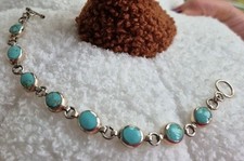 Vintage 925 Massiv Silber Mexico Armband Silver Bracelet Türkis 20cm
