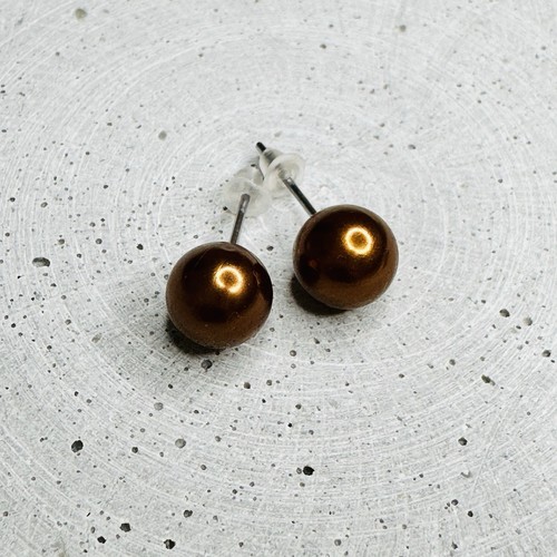 Ohrstecker kugel braun - ohrstecker,