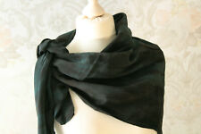 Tuch aus Seide Seidentuch Sinfonie grün braun Handarbeit Geschenk Oma Frauen