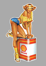 Shell motoroil  pinup Art Aufkleber Höhe 15cm konturgeschnitten rar Sticker 