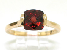 Granat Ring 585 Gelbgold 14Kt Gold mit natürlichem facettiertem Granat