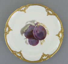 KPM Berlin Prunk Teller ø18,7cm Obstteller Früchte Pflaumen Goldrand TOP 1.Wahl 