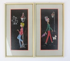 2 Kunstdrucke 50er Mid Century gerahmt (419-10 H102)