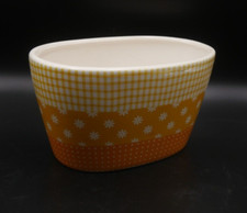 Pflanzschale Oval Keramik Pflanztopf Blumentopf 19 x 12 x H 10,5 cm Gelb-Orange