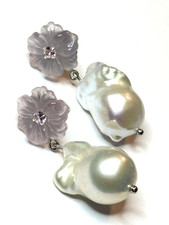 große Ohrringe Chalcedon mit