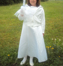 Bolero-Jacke Cape Kommunionjacke zum Kommunionkleid 128 134 146 152 158 164