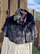 Pellerine weich & leicht, Echt Fell Kanin, Stola, Schal NP 189 Poncho