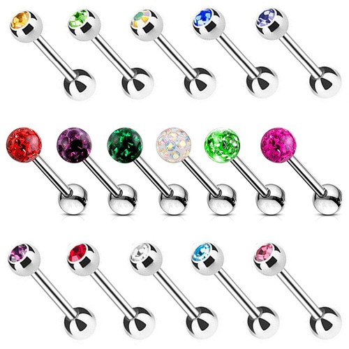 6er kristall zungenpiercing - kristall,
