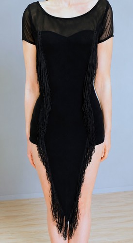 Latein tanzkleid schwarz mit - tanzkleid,