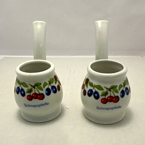 Schnapspfeife keramik weiß - 2x,