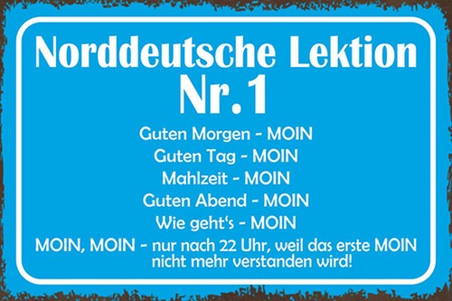 Blechschild 18x12 norddeutsche - blechschild,