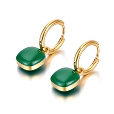 Vintage Grüne Emaille Creolen