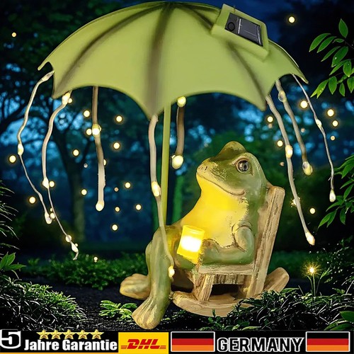 Frosch gartenfiguren mit solar - frosch,