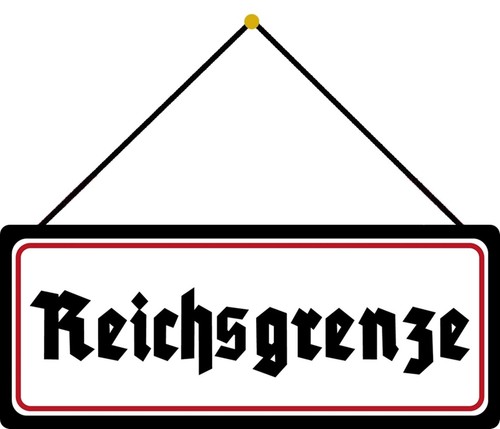 Blechschild 27x10 reichsgrenze - blechschild,