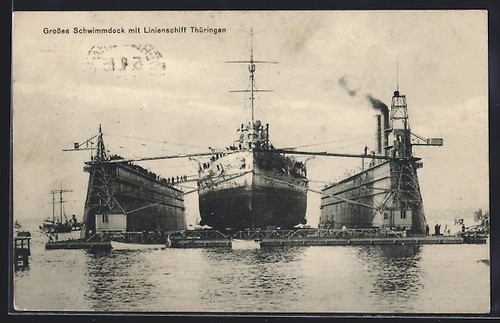Linienschiff thüringen in - ak,