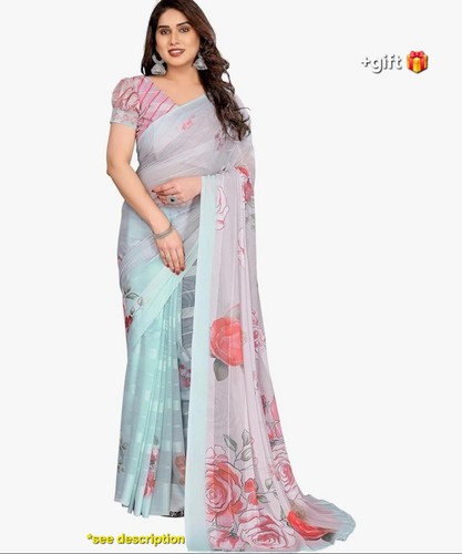 Indischer sari damen bedruckt - sari,