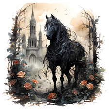 Wandbild Gothic Horses  1