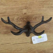 Garderobenhaken Geweih Gusseisen Wandhaken Haken Kleiderhaken 6Y5278