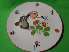 Frühstücksteller  Krtek  Maulwurf beim Erdbeeren gießen 21 cm von Thun 