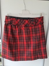 Plaid Rock Tartan Kariert Rot Schwarz Gr 38