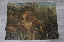 Rokoko Hirtenszene 94x72cm Ölgemälde auf Leinwand unsigniert 18.Jhd (GV458)
