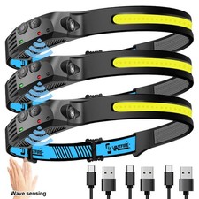 2 Stk Stirnlampe COB+LED