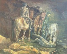 ::ÖLGEMÄLDE PFERDE MIT