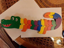 Puzzle Krokodil Play Tive Junior Holz Lernspielzeug Zahlen